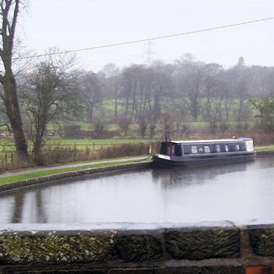 Narrowboat moored on the Trent and Mersey canal