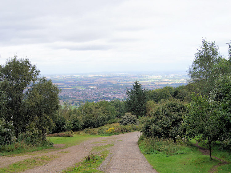 Telford can be seen on the descent from the Wrekin