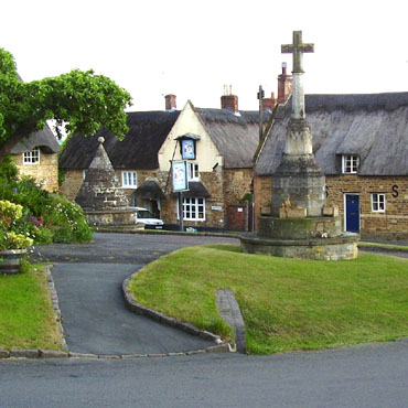 Hallaton village green and Bewicke Arms