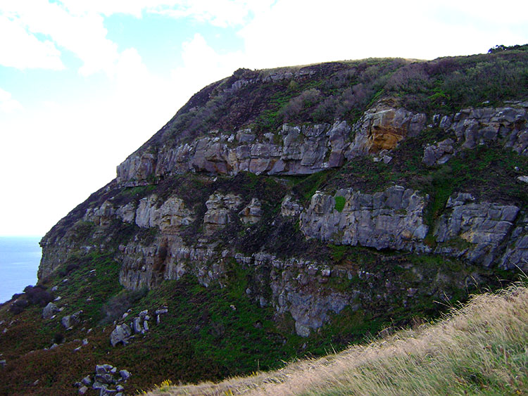 Rock on the south side of the Ravenscar Peak Fault