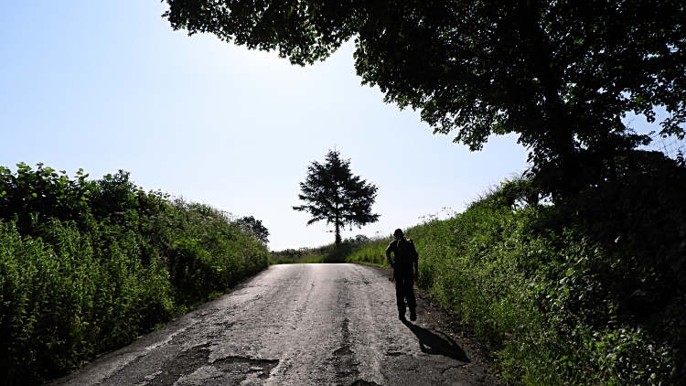 Climbing up the road from Osmotherley