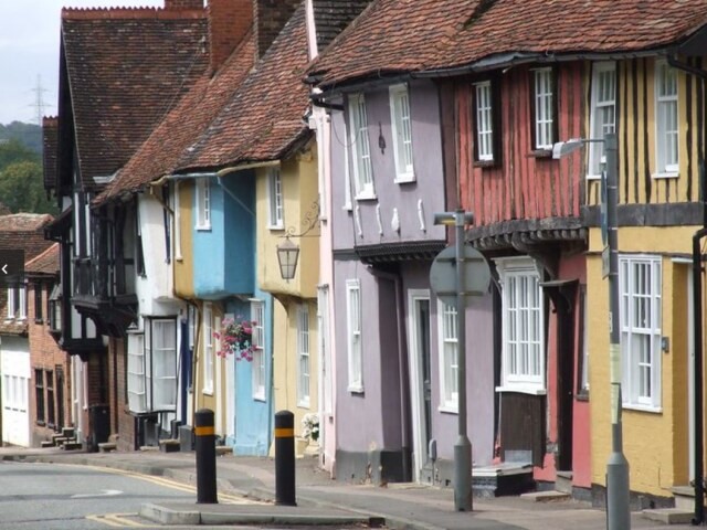 Colourful street in Saffron Walden