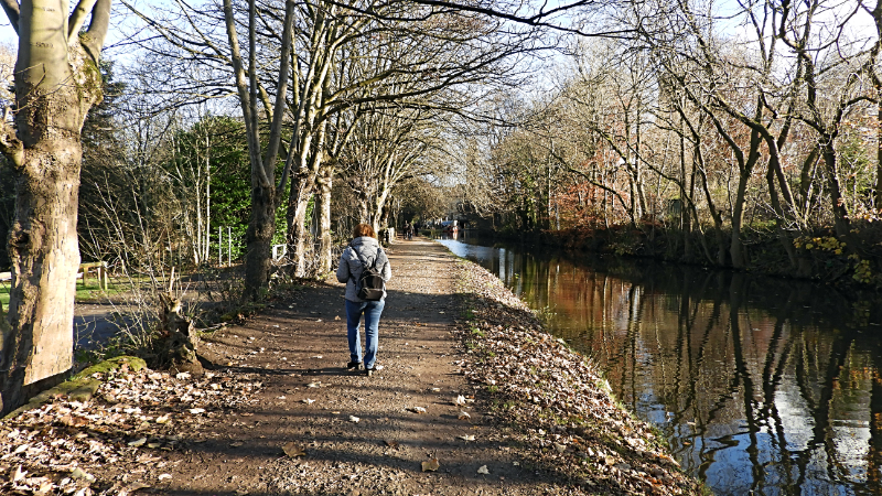 Following the Leeds and Liverpool canal towpath