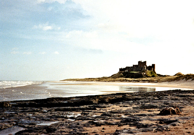 View of Bamburgh Castle from Harkness Rocks