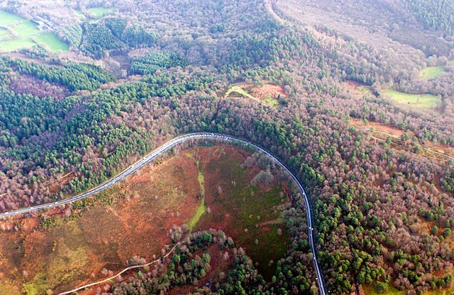 Aerial view of Devil's Punch Bowl