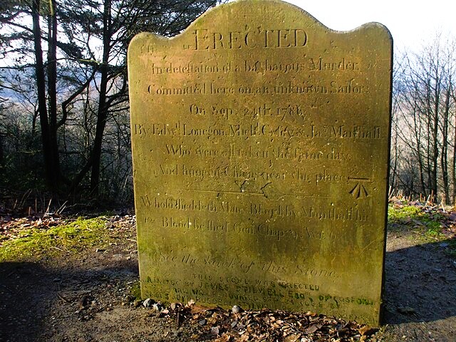 Stone commemorating the murder of an unknown sailor