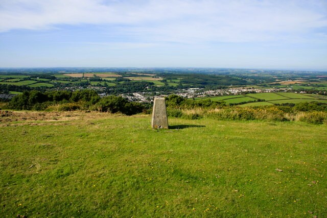 Trig Point on East Hill with the view to Okehampton