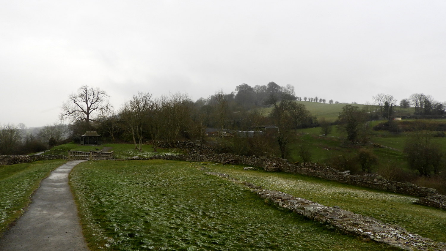 View to Ffridd Faldwyn from the castle