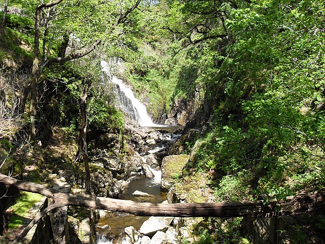 Pistyll Cain Waterfall and Afon Gain
