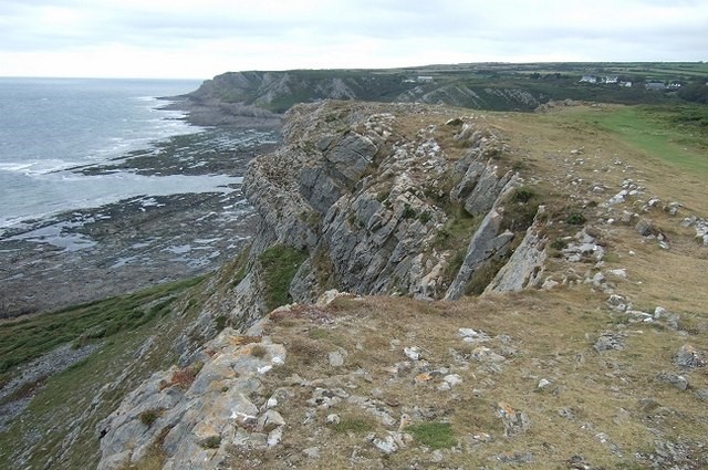 Wales Coast Path at Overton Cliff