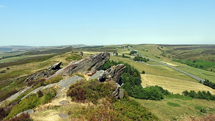 Ramshaw Rocks view of the A53 Roman Road