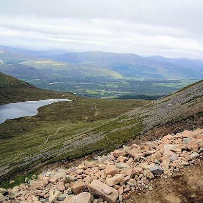 View from the slopes of Ben Nevis to the Great Glen
