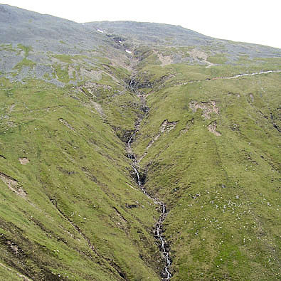 The path crosses a stream