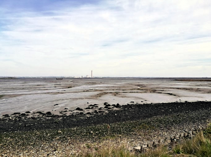 Views over Rainham Creek with the now demolished Kings North power station chimney
