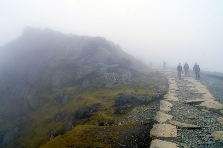 On the final push to the summit of Snowdon