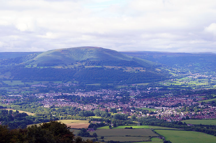 The view south-west to Abergavenny and Blorenge