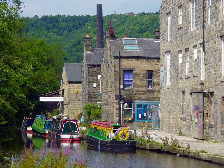 Colourful canal life in Hebden Bridge