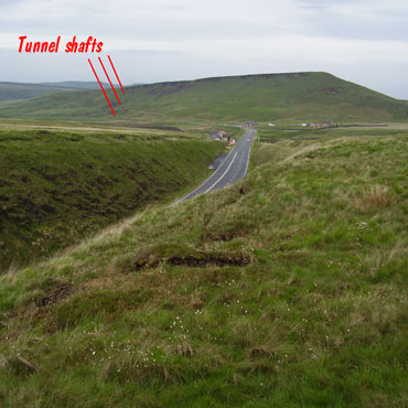 Summit cutting of A62 and tunnel air shafts