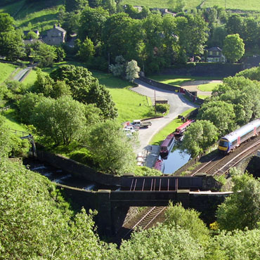 Canal, rail and river at Tunnel End